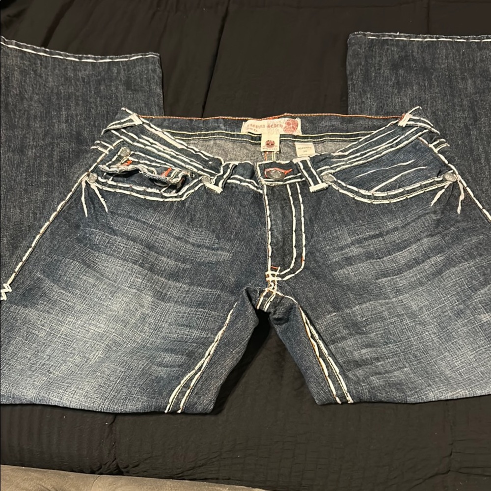 Laguna B Denim Jeans with White Stitching